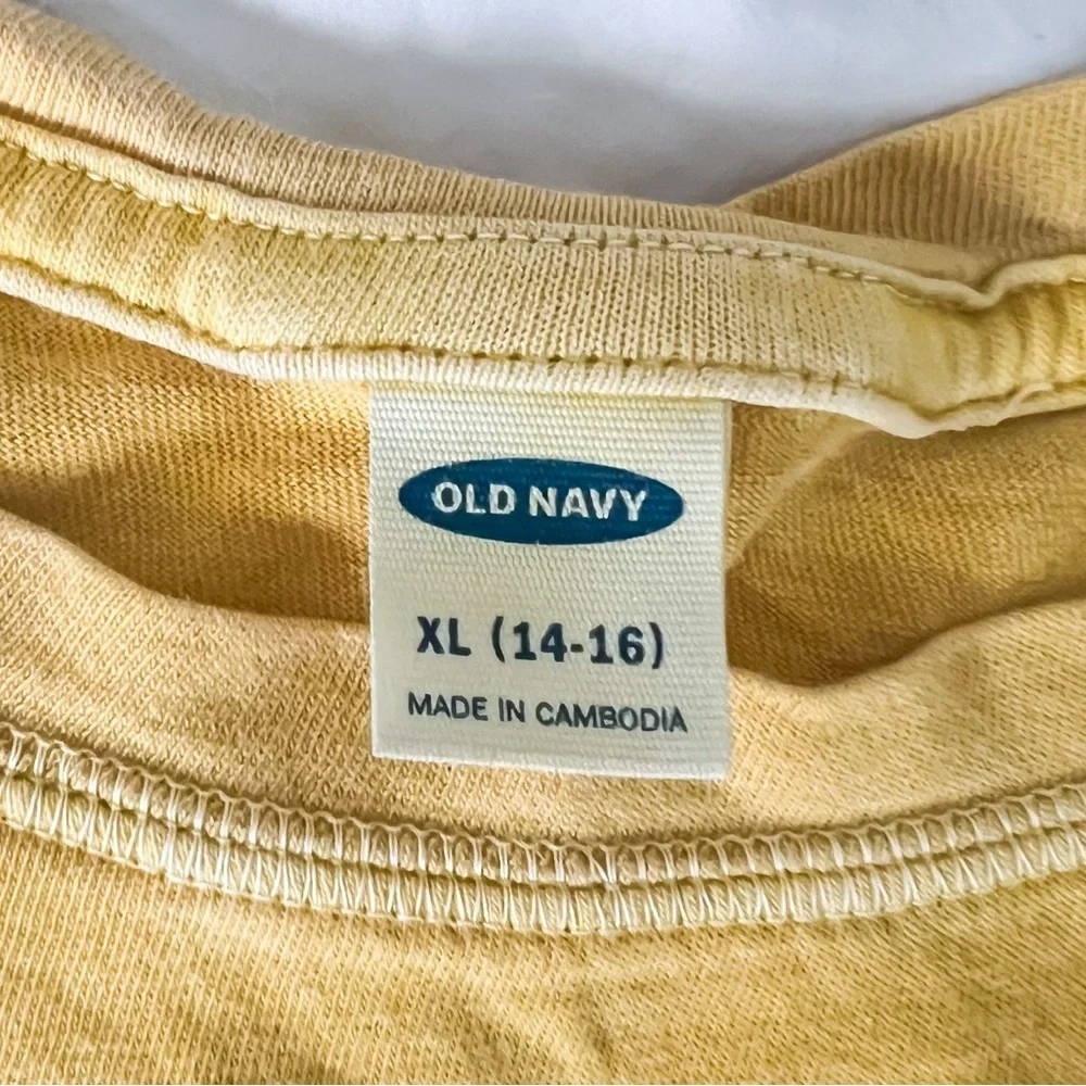 Old Navy Girls Cropped Vintage Crew Neck T-Shirt - Golden, Size XL (14-16)